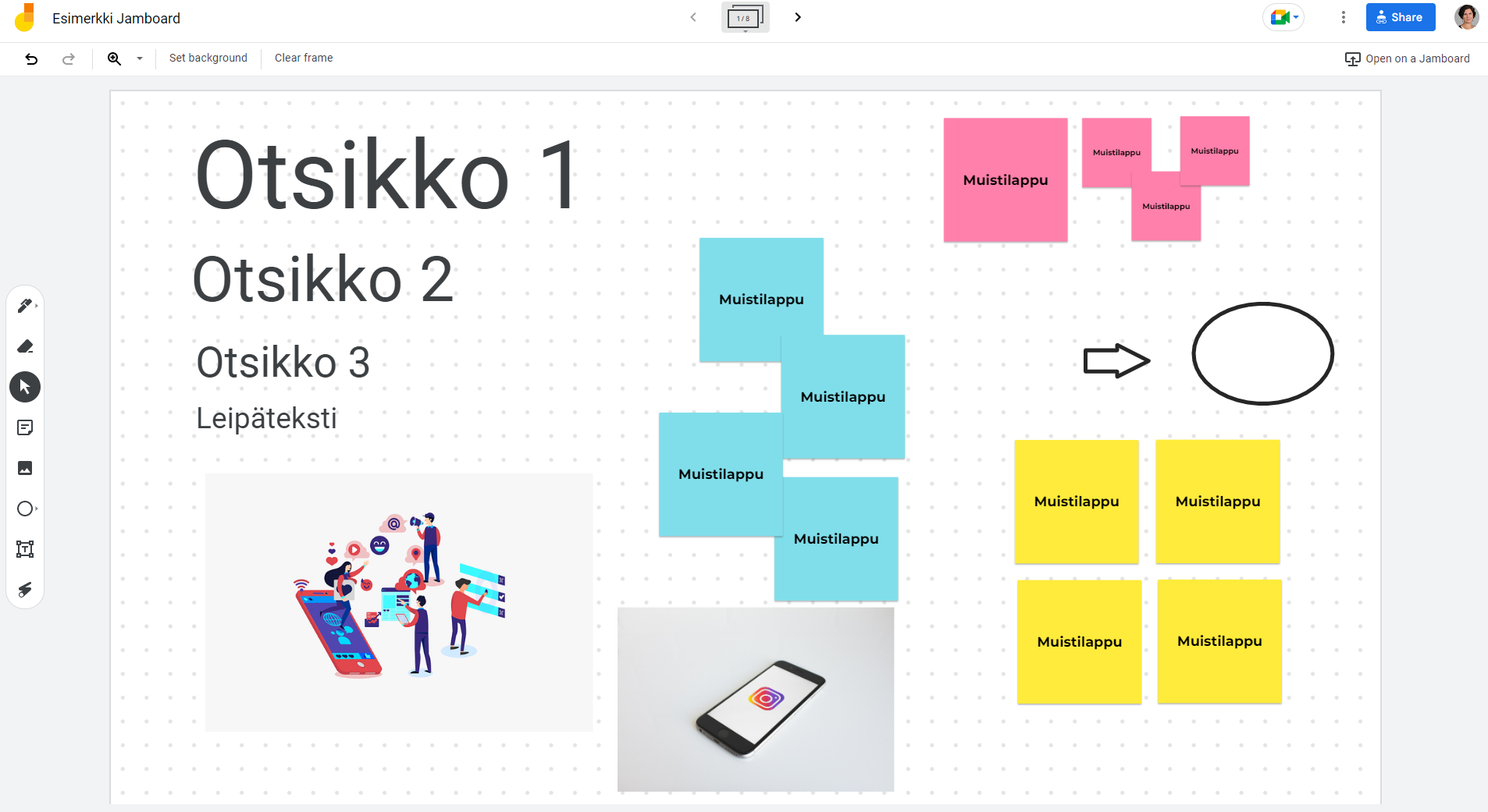 jamboard esimerkkikuva jamboardista